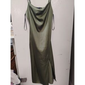 Forever‎ 21 Midi Slip Dress Adjustabe Straps With Front Slit Sz S